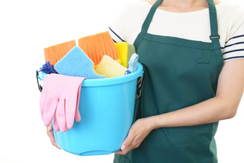 Carpet cleaners team reviewing ethical labour standards