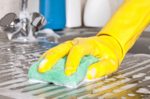 Professional cleaning of a bathroom during an Airbnb turnover in SE4